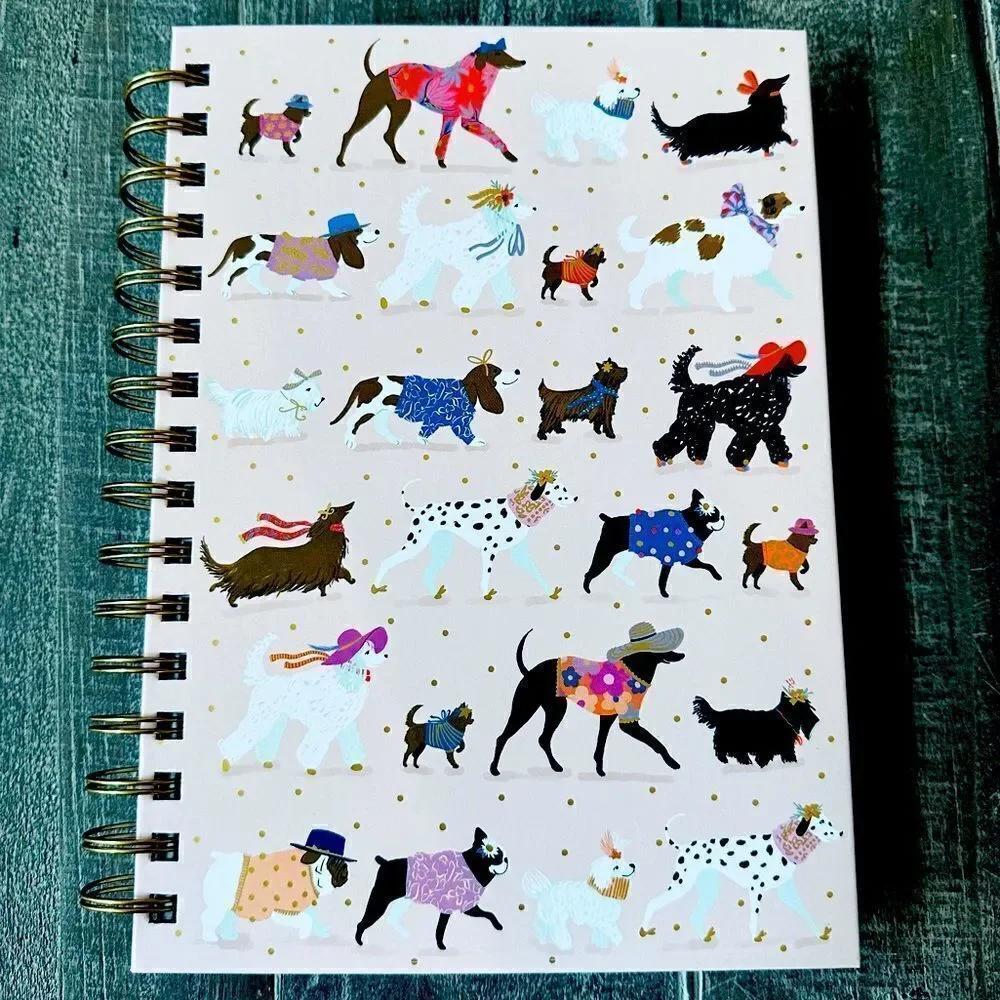 Chic Dogs Pink Spiral Notebook Journal